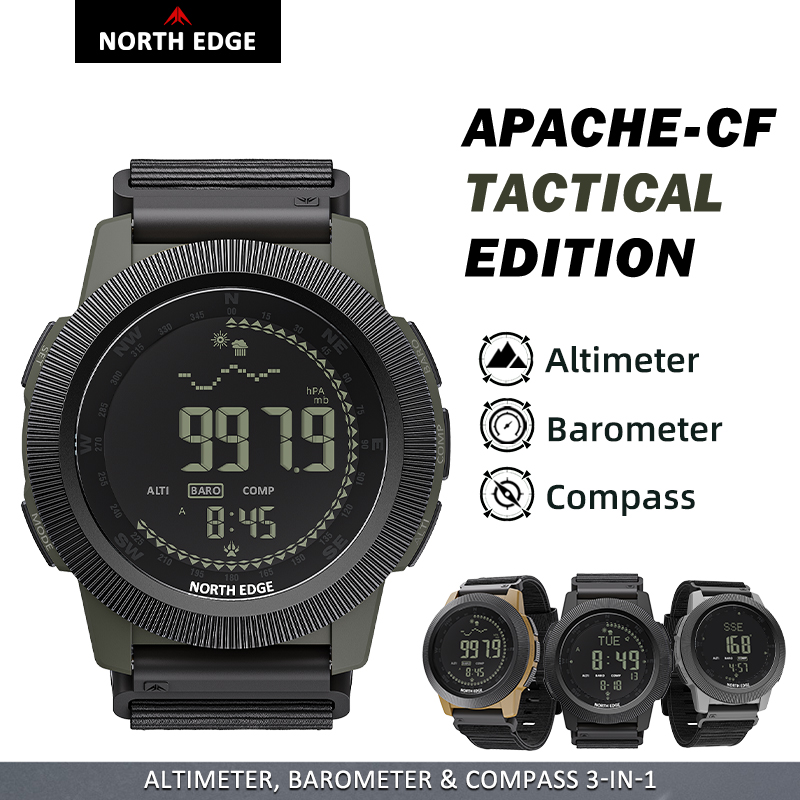 Altimeter Compass Watch - NORTH EDGE APACHE-CF Heren Digitaal Horloge